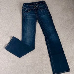 American Eagle dark slim bootcut jeans